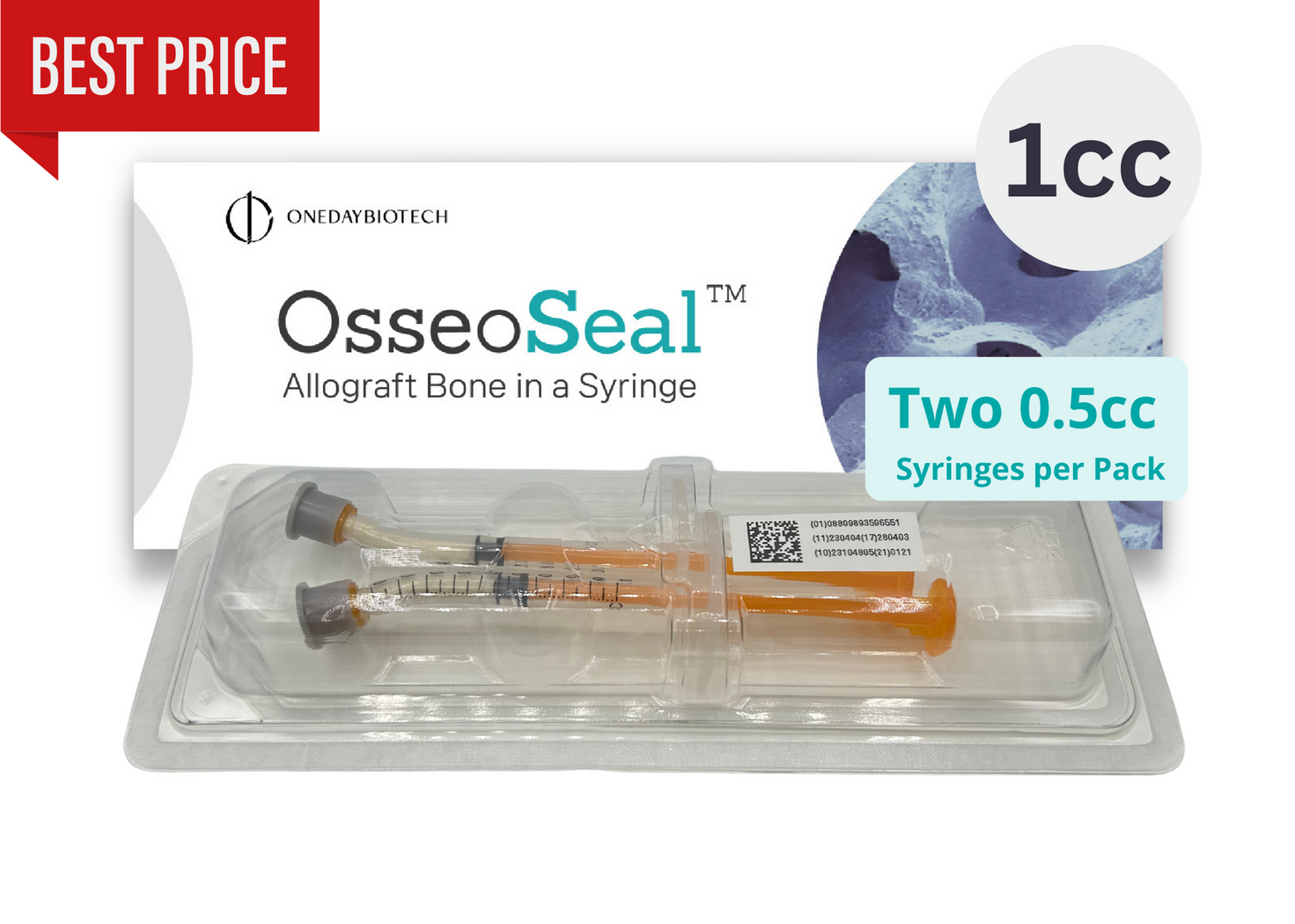 OsseoSeal Prefilled Bone Graft Syringe for Dental Surgery