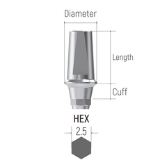 I DO Dental Implant Regular Hex Straight Abutment 