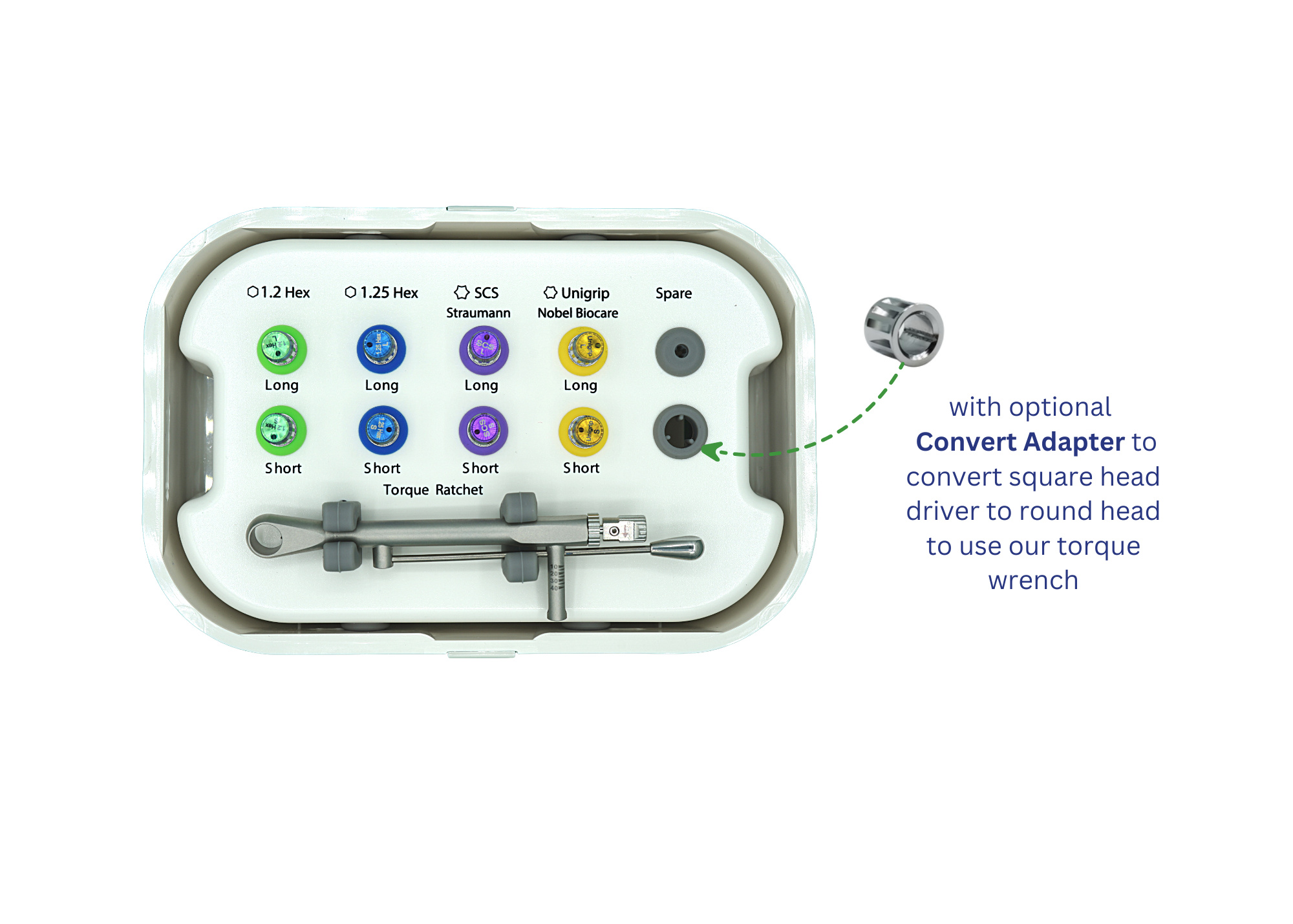 Universal Pin Driver Universal Implant Prosthetic Driver Kit with Torque Wrench | Osseo Shop