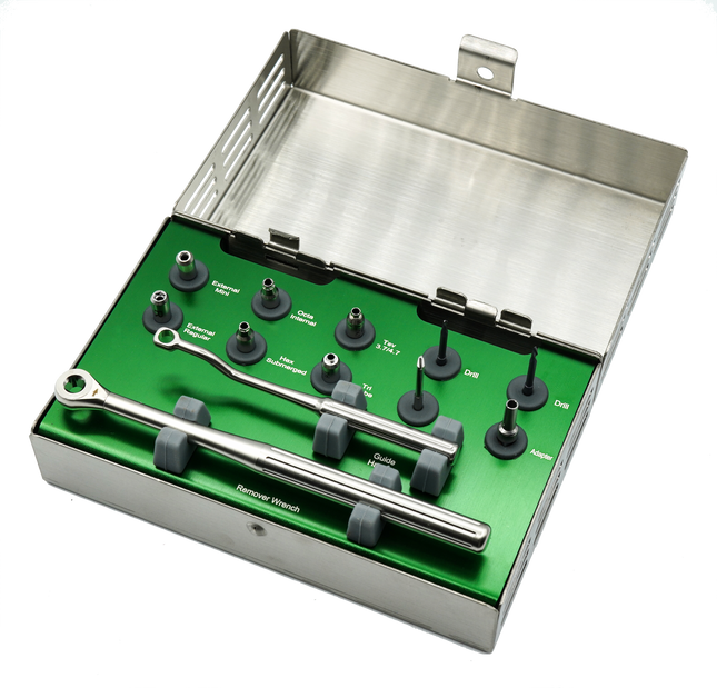 dental implant abutment screw driver tool kit  open lid case tool kit